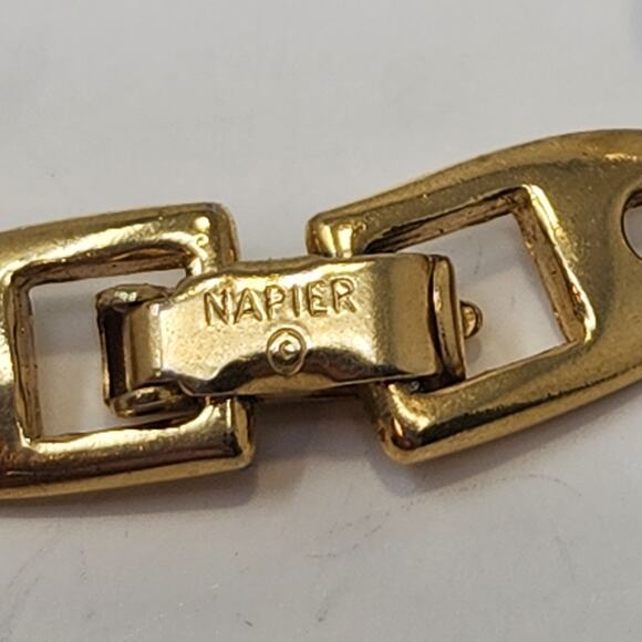 Napier Ice Collection Lucite Chip Gold Tone Bracelet Vintage Costume Jewelry 80s - Picture 4 of 6